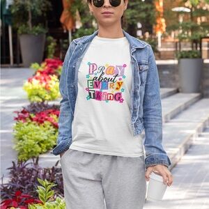 White Graphic 'Pray About Everything' T‑Shirt